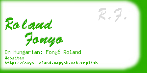 roland fonyo business card