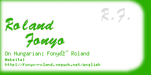 roland fonyo business card